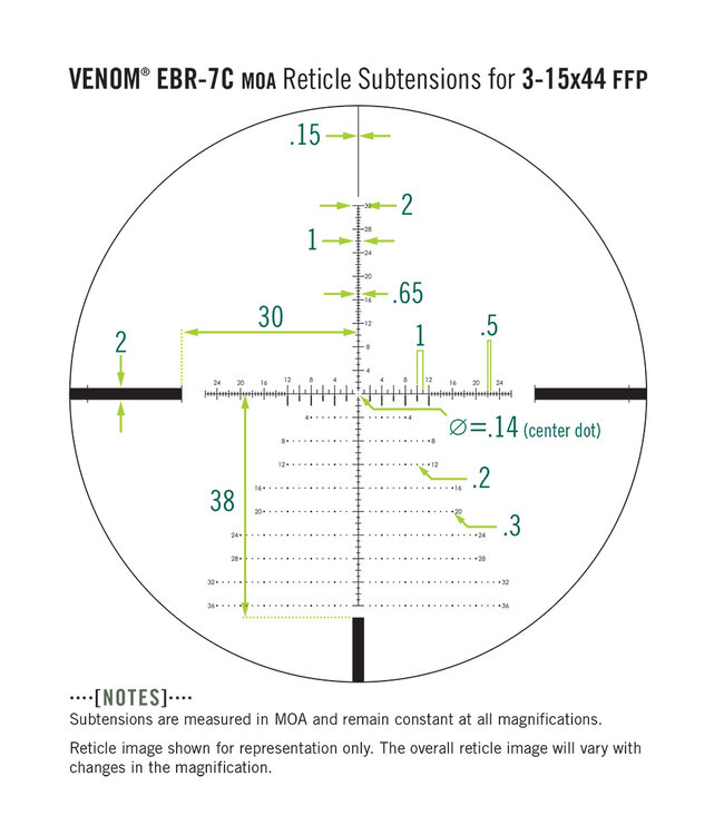 Vortex Venom 3-15x44 FFP Riflescope with EBR-7C Reticle (MOA)