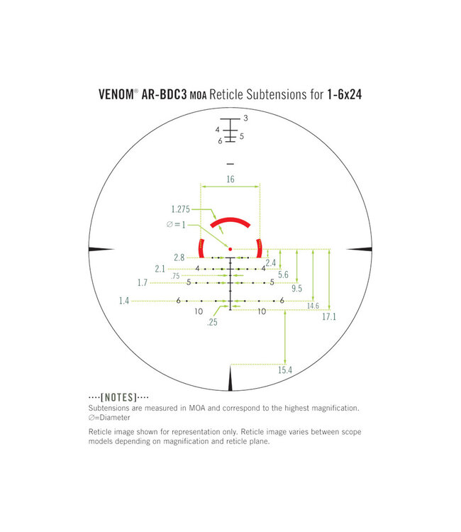 Vortex Venom 1-6x24 SFP Riflescope with AR-BDC3 Retice