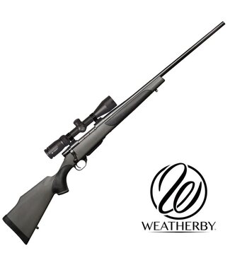 Weatherby Weatherby Vanguard Series 2 Bolt-Action Rifle, Grey/Black Synthetic Griptonite Stock, 24" Barrel, .243 Win, With Mounted Vortex Crossfire II 3-9x40 Riflescope (V-Plex) on Weatherby Vanguard Lightweight Scope Mounts by Talley