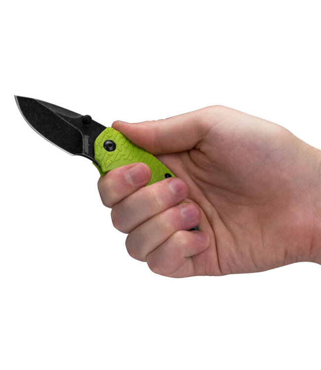 KERSHAW SHUFFLE LIME GREEN BLACKWASH - KE-8700LIMEBWX