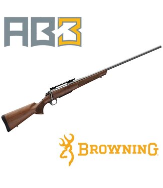 Browning Browning AB3 Hunter Bolt-Action Rifle, Satin Black Walnut Stock, Matte Blued 22" Barrel, with Browning AB3 20 MOA Short Action Base Installed, .308 Win
