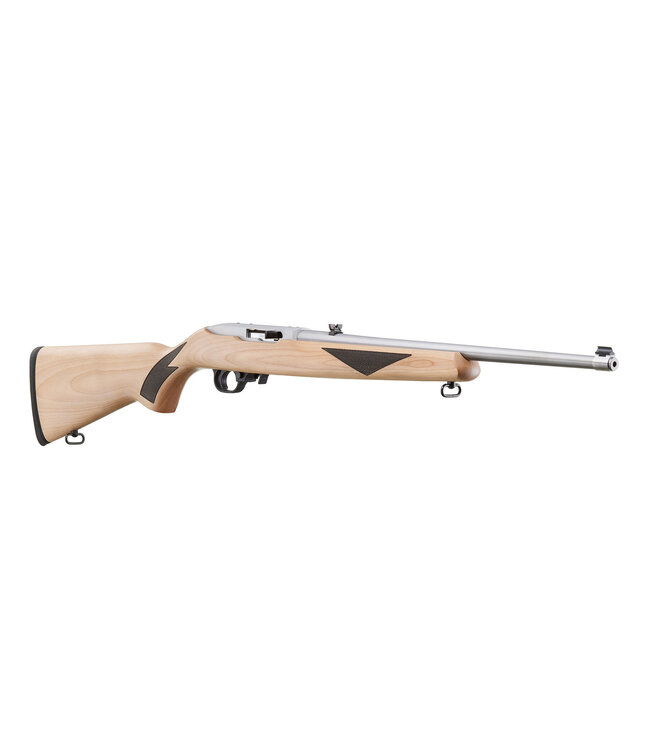 Ruger 41275 10/22 Sporter Semi-Auto Rifle, 22 LR, 18.5" Stainless Bbl, Natural Finish Stock Blk Laser Eng. 75TH Anniv, 10+1 Rnd