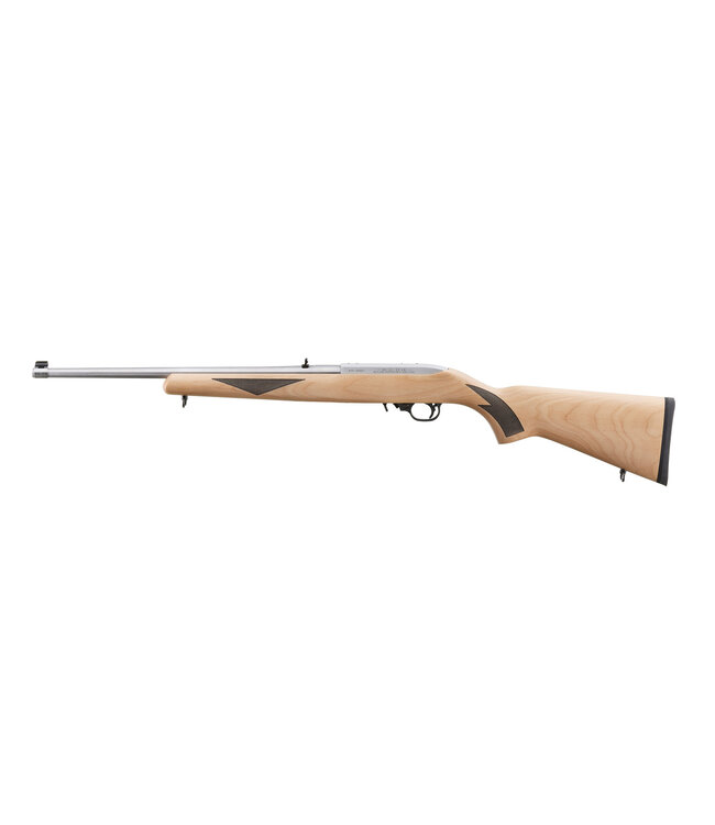Ruger 41275 10/22 Sporter Semi-Auto Rifle, 22 LR, 18.5" Stainless Bbl, Natural Finish Stock Blk Laser Eng. 75TH Anniv, 10+1 Rnd