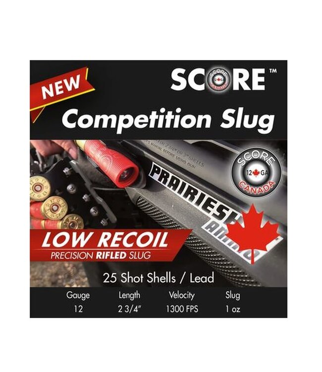 SCORE 12 GA Competition Slugs (1300fps) 25pk (10 Box Flat) 2-3/4" 1oz