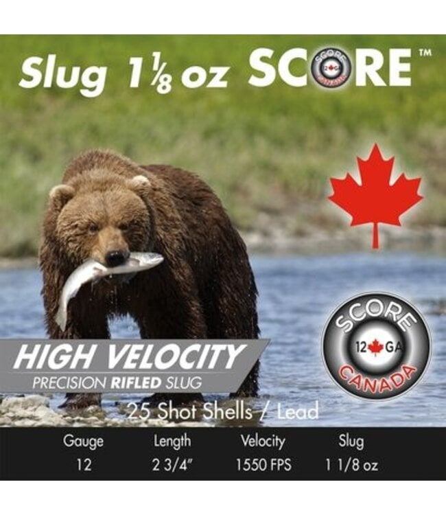 SCORE 12 GA Hunting Slugs (1550fps) 25pk (10 Box Flat) 2-3/4" 1 oz.
