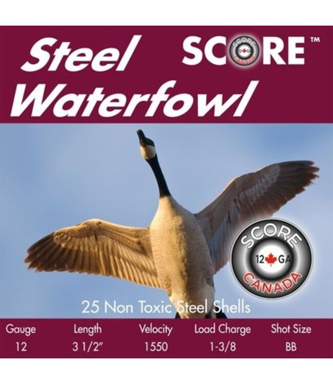 SCORE SCORE Steel Waterfowl 12 GA 3-1/2" (10 Box Flat) 1-1/4 oz. 1550 FPS BB