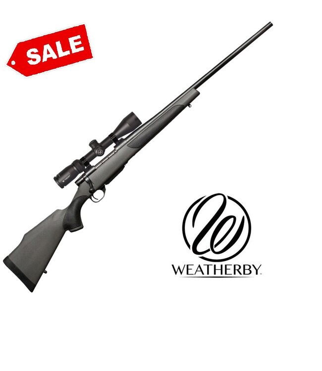 Weatherby Weatherby Vanguard Series 2, .243 Win, Bolt-Action Rifle, Grey/Black Synthetic Griptonite Stock, 24" Barrel, With Mounted Vortex Crossfire II 3-9x40 Riflescope (V-Plex) on Weatherby Vanguard Lightweight Scope Mounts by Talley