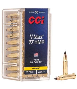 CCI CCI V-Max .17 HMR, 17gr. Polymer Tip, 50rds