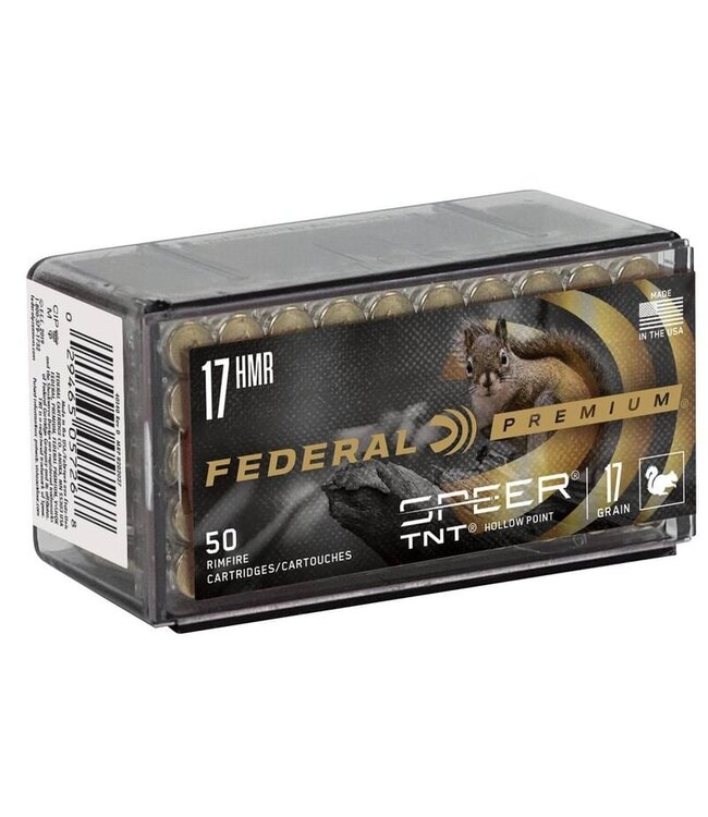 Federal Premium .17 HMR 17 GRAIN SPEER TNT HP 50Rds
