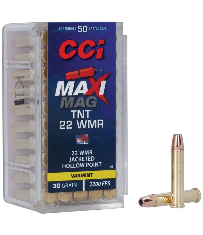CCI Maxi Mag TNT .22 WMR, 30gr. JHP, 50rds