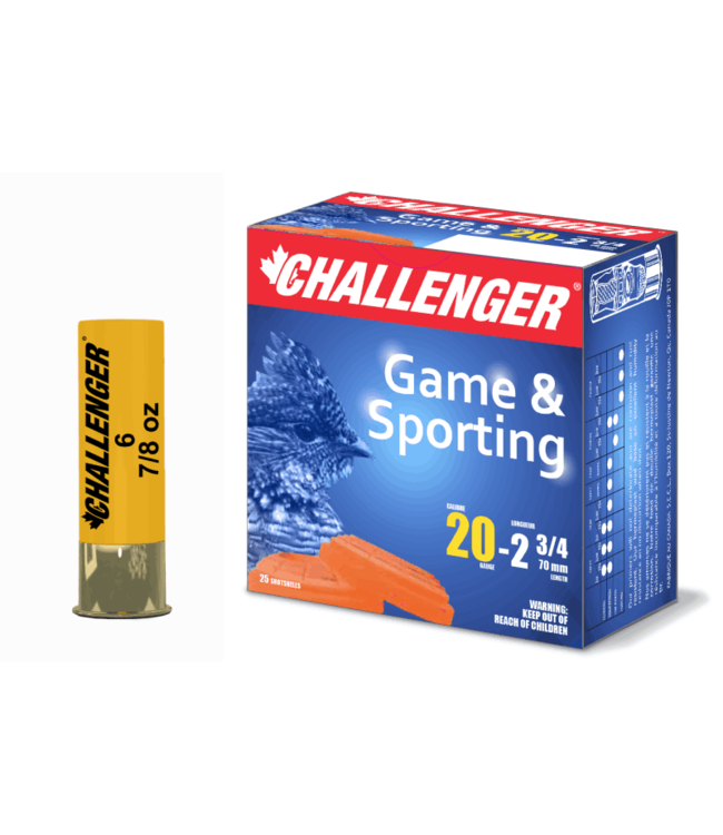 Challenger Challenger Ammo 20 GA, 2-3/4 in, 7/8oz.  #5.  Box of 25rds