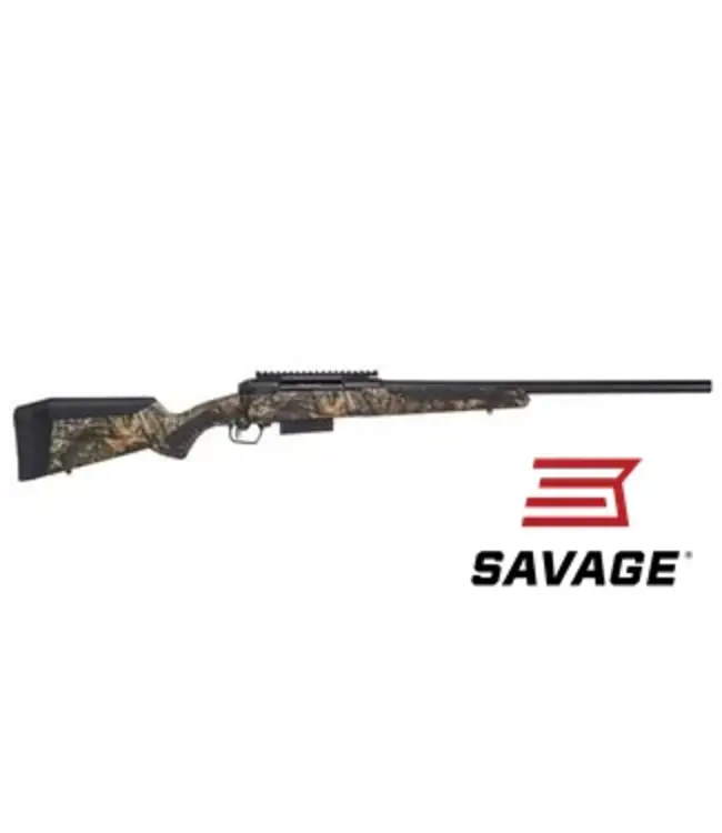 Savage 220 Bolt-Action shotgun, Mossy Oak Break-Up Country camo stock, matte black, 22" rifled barrel, with AccuTrigger, 20 Gauge 3"
