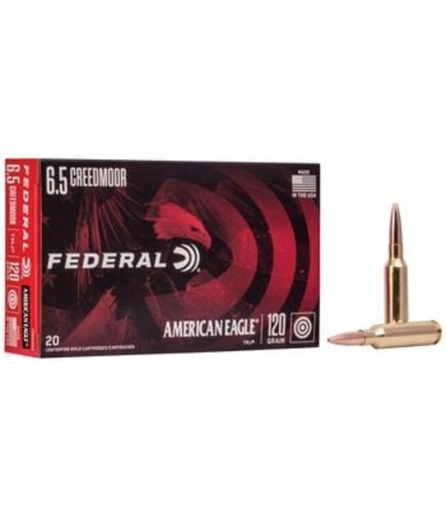 Federal Federal American Eagle, 6.5 Creedmoor, 120 GRAIN, TMJ, 20Rds