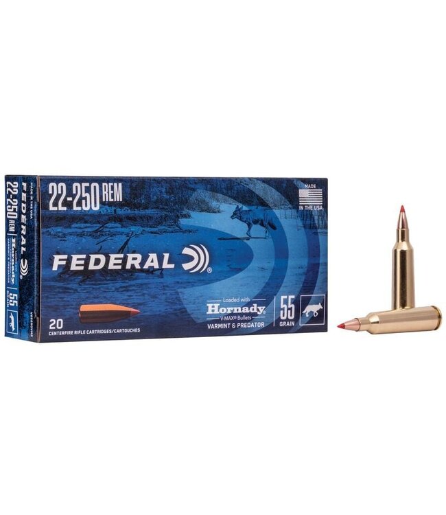 Federal Varmint & Predator .22-250 REM 55 GRAIN V-MAX 20Rds