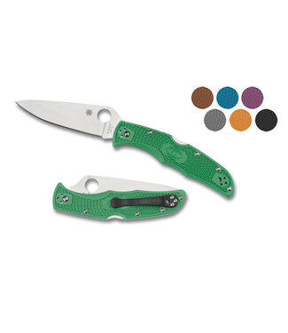 Spyderco Spyderco Endura 4 Green Lightweight Flat Ground Plainedge