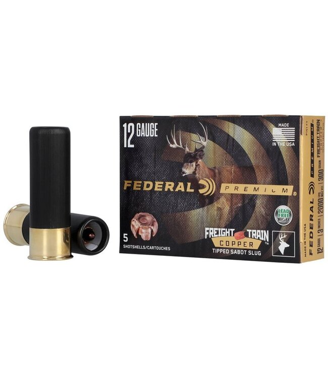 Federal Premium Freight Train 12 Ga 3" 300Gr. Sabot Copper Slugs, 5 Rds