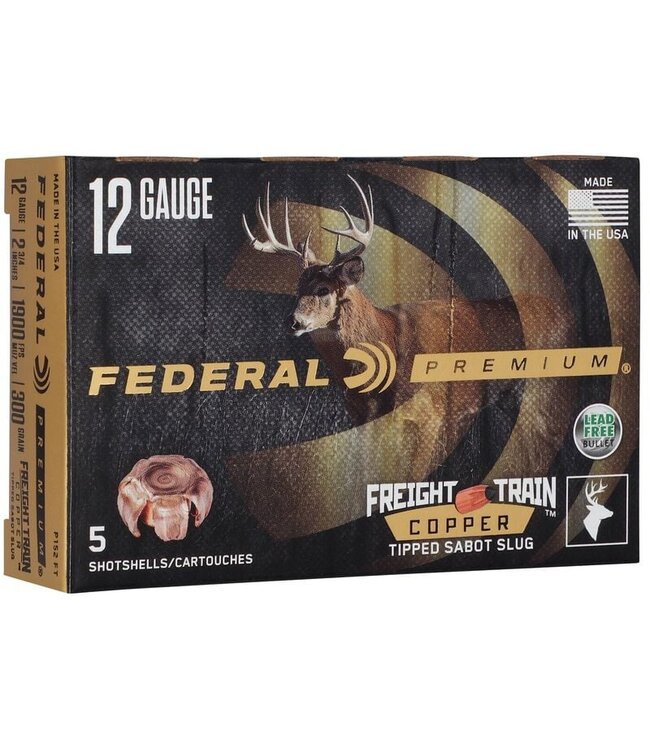 Federal Federal Premium Freight Train 12 Ga 2-3/4" 300Gr. Sabot Copper Slugs, 5 Rds