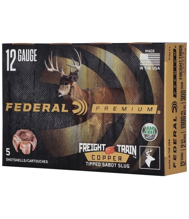 Federal Premium Freight Train 12 Ga 2-3/4" 300Gr. Sabot Copper Slugs, 5 Rds