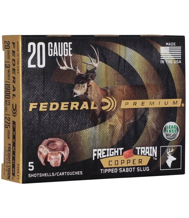 Federal Federal Premium Freight Train 20 Ga 2-3/4" 275Gr. Sabot Copper Slugs, 5 Rds