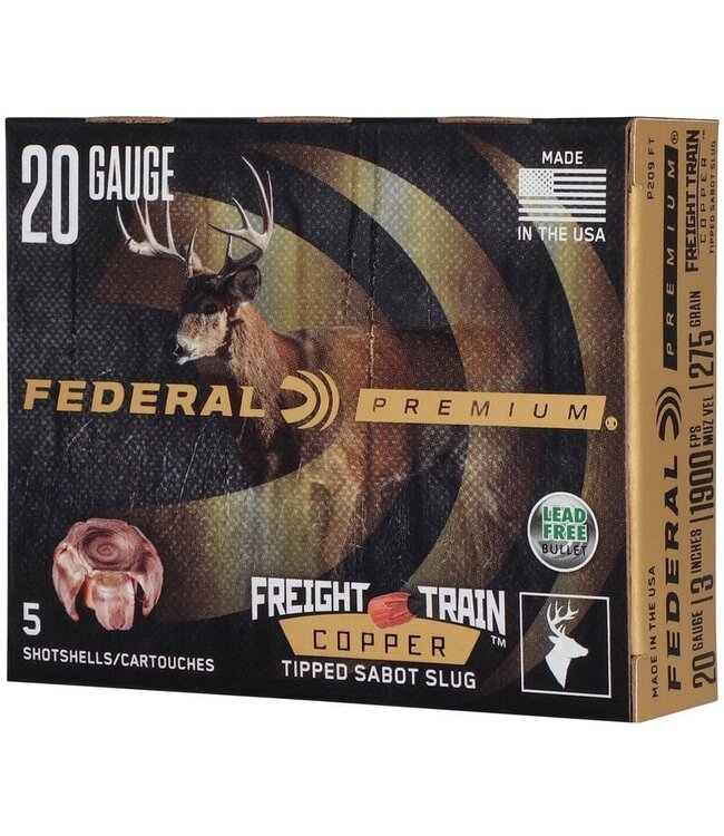 Federal Premium Freight Train 20 Ga 2-3/4" 275Gr. Sabot Copper Slugs, 5 Rds