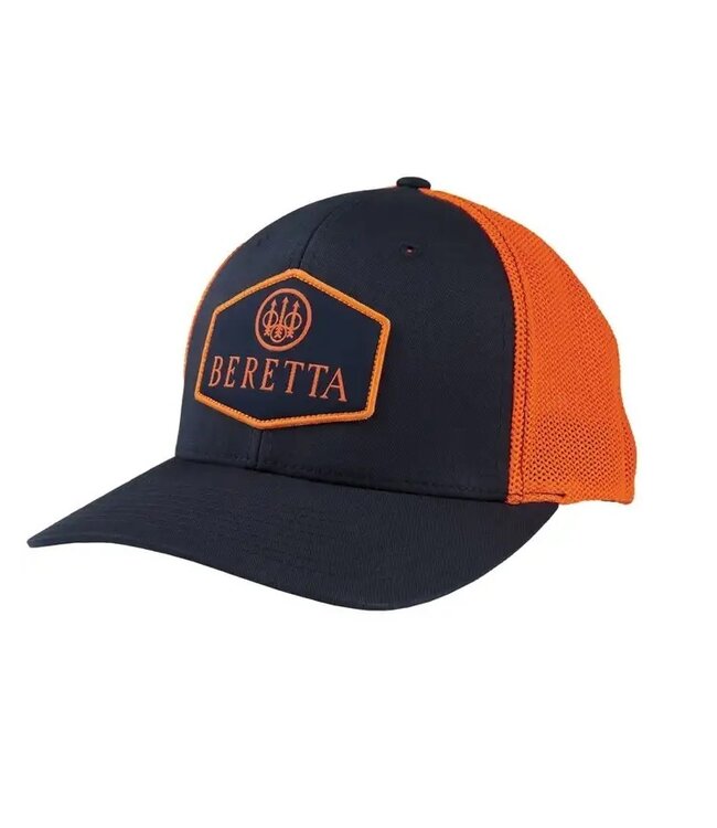 Beretta TKAD Flexfit Trucker Hat - Navy/Orange