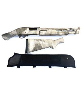Churchill Churchill TORSO Pump Shotgun, Bird's Head Grip and Black Synthetic Stock, A-Tac Camo 15" Barrel, 12 Gauge 3" with Scabbard
