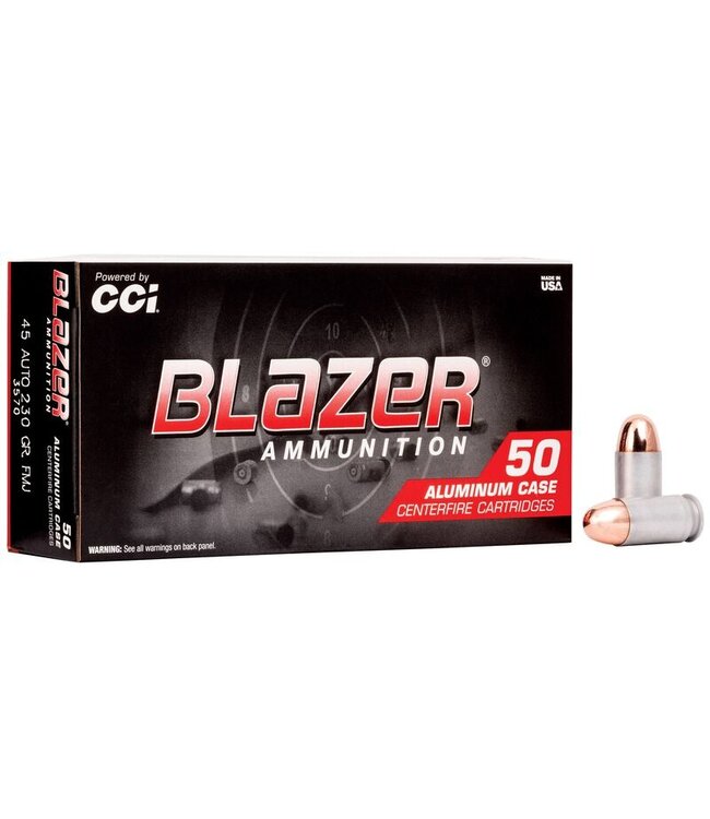 CCI Blazer Aluminum, 45 Auto, 230 Grain, FMJ, 845 fps