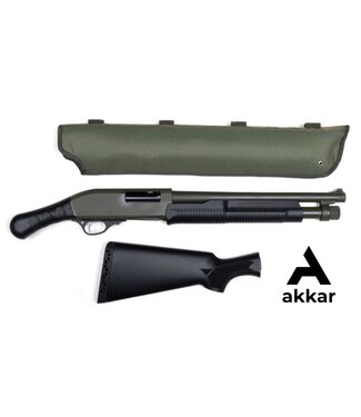 Churchill Churchill TORSO K61256 Pump-action Shotgun, Club Grip and Black Synthetic Stock, OD Green, 15" Barrel, with Scabbard, 12 Gauge 3"