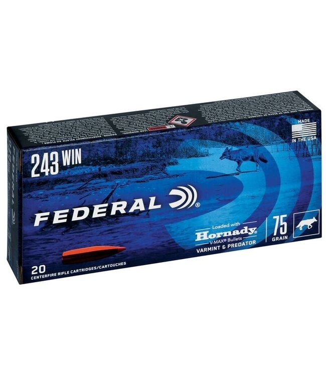 Federal Power-Shok .243 WIN 75 GRAIN V-Max 20Rds