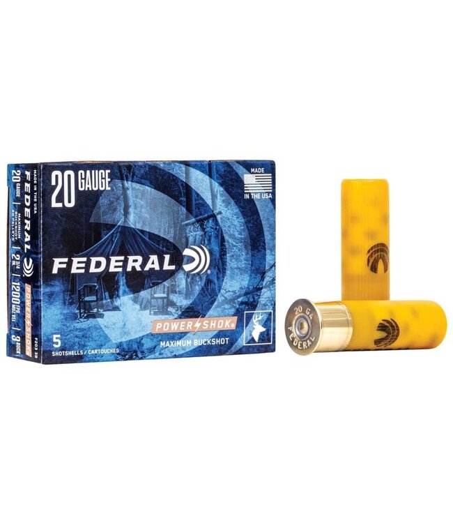 Federal Power-Shok 20Ga 2-3/4" 20pel 3B, 5rds
