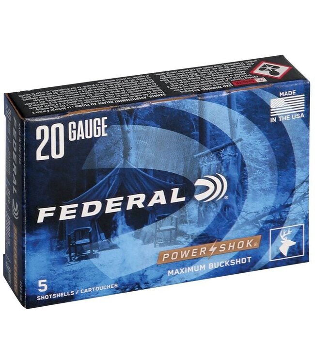 Federal Power-Shok 20Ga 2-3/4" 20pel 3B, 5rds