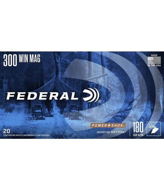 Federal Power-Shok .300 WIN MAG 180 GRAIN Sierra SP 20Rds