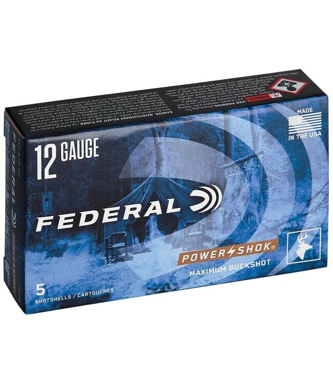 Federal Power-Shok 12 GA 2-3/4" 9 Pellet 00 Buck 5Rds