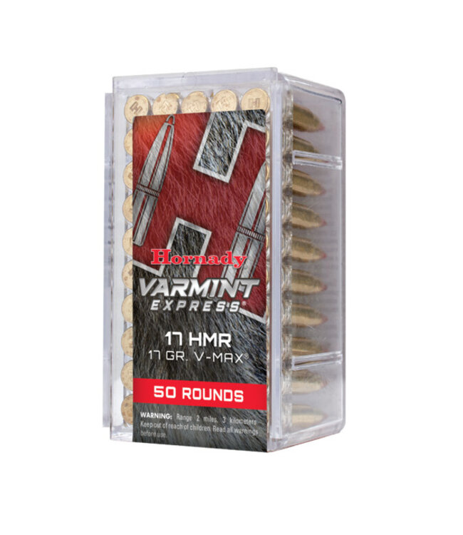 Hornady 83170 Rimfire Varmint Express Ammo 17 HMR, V-Max, 17