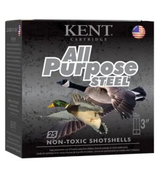 Kent Kent Cartridge, All Purpose Waterfowl 12GA 3", BB Shot, 1-1/4oz, 1400FPS, Steel, 25 Rounds