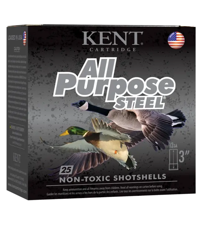 Kent Cartridge, All Purpose Waterfowl 12GA 3", 2 Shot, 1-1/4oz, 1400FPS, Steel, 25 Rounds