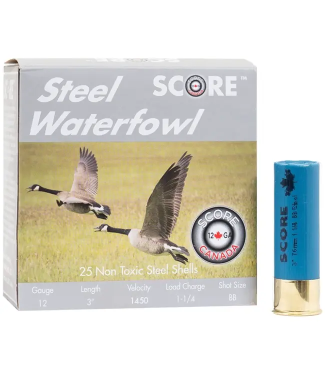 SCORE SCORE Steel Waterfowl 12 Gauge 3" 1/4oz - (10 Box Flat)
