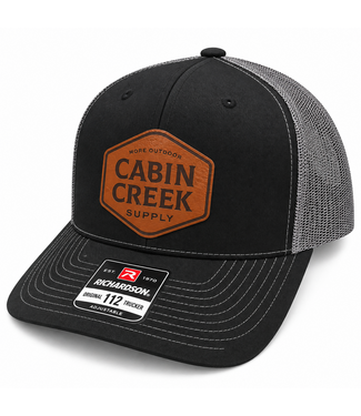 Cabin Creek Supply Cabin Creek Black/Grey w. Brown Patch - Richardson Mesh Hat