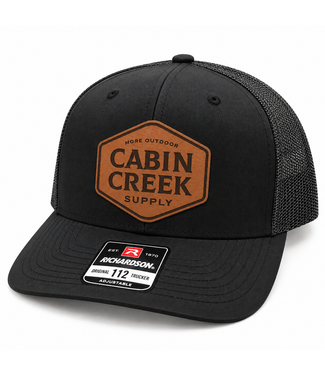 Cabin Creek Supply Cabin Creek Black/Black w. Brown Patch - Richardson Mesh Hat