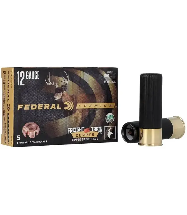Federal Premium Freight Train 12 Ga 3" 300Gr. Sabot Copper Slugs, 5 Rds