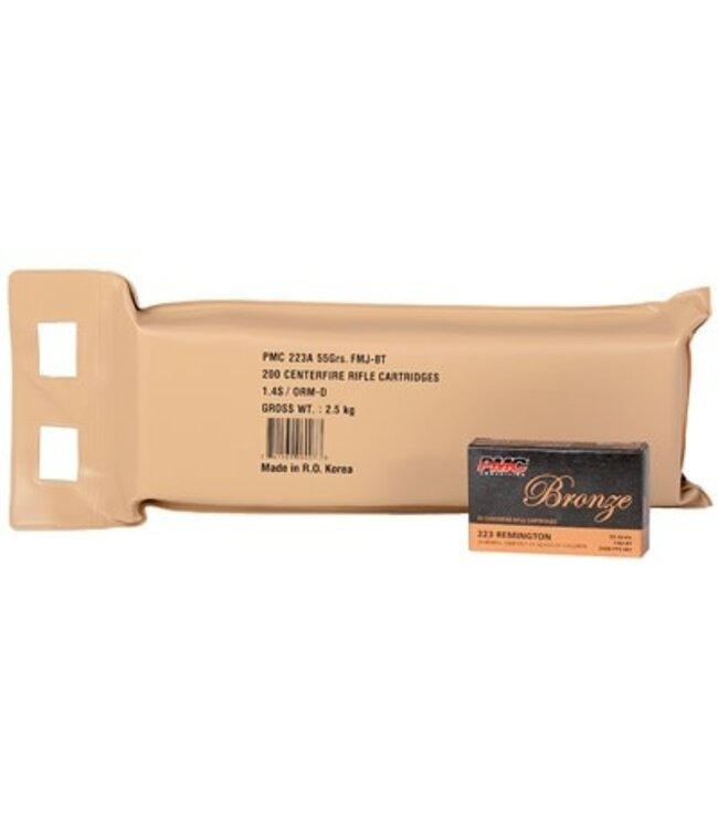 Battle Pack PMC Rifle Ammo, .223 Remington, Box of 20 Rounds .223 Remington 55 Grains FMJ-BT - 10 Boxes