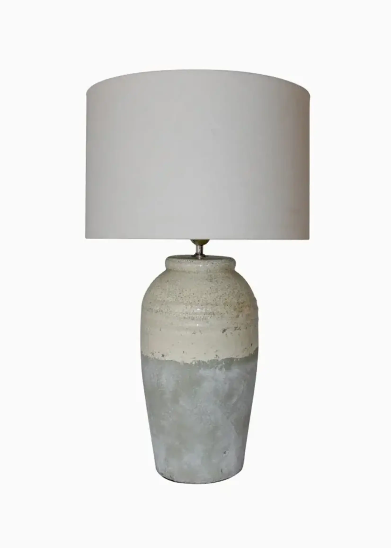 Yaki Ceramic Tall Lamp with Linen Shade