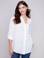 Charlie B Charlie Button Front Linen Shirt C4542