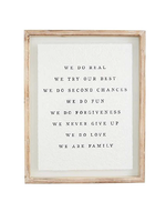 White Wood Family Wall Plaque