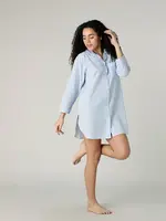 Mahogany Striped Chambray Nightshirt - Soft Blue