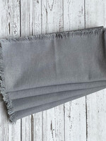 Mahogany Fringed Napkins - Slate - Set of 4