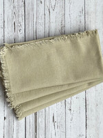 Mahogany Fringed Napkins - Beige - Set of 4