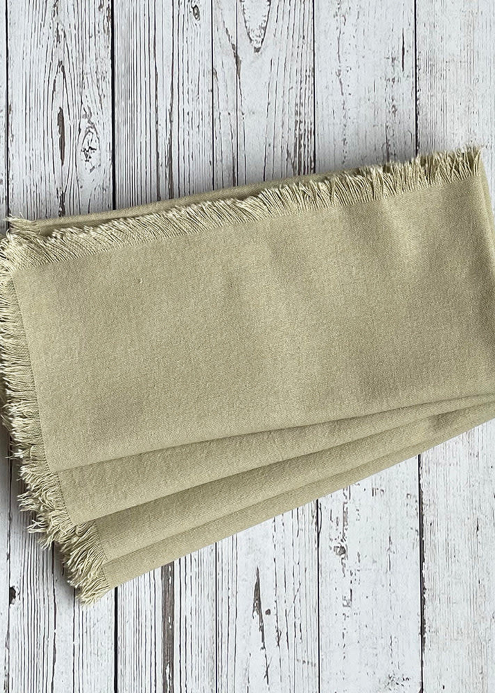 Mahogany Fringed Napkins - Beige - Set of 4