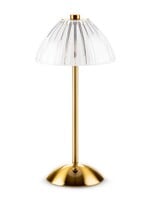 Abbott Fancy Shade LED Table Light - 12" Gold/Wht