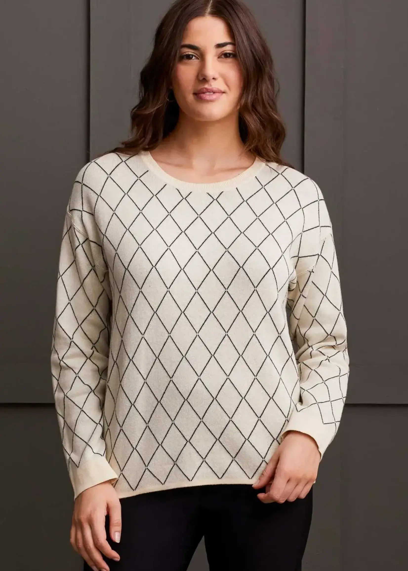 Tribal Tribal L/S Crew Neck Rev Sweater 1597O